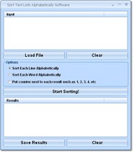 Sort Text Lists Alphabetically Software screenshot